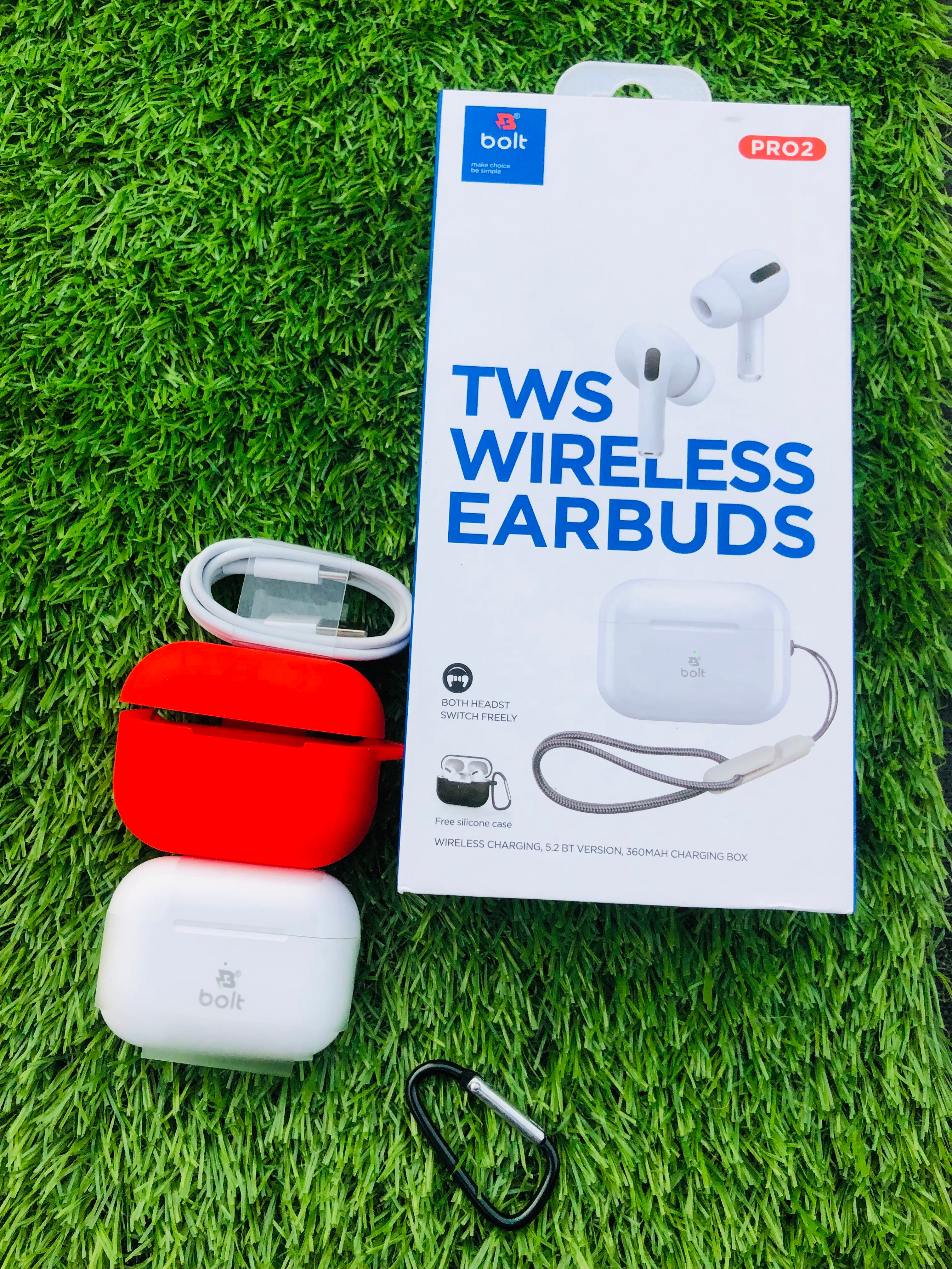 Bolt Pro 2 TWS Airbuds – Wireless Bluetooth 5.1 Earbuds | Deep Bass | Touch Control | Long Battery Backup | Compatib
