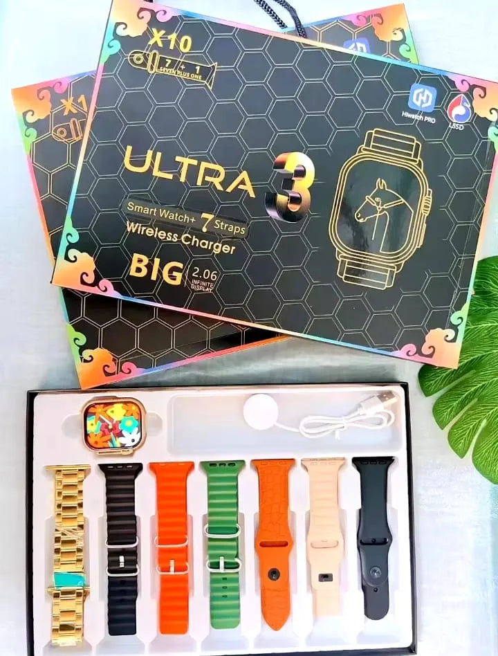 New 7in1 Watch Straps Watch X10 Ultra 3 Smart Watch 49mm NFC Men Women Bluetooth Call BT Music Game Wireless Charging Smartwatch