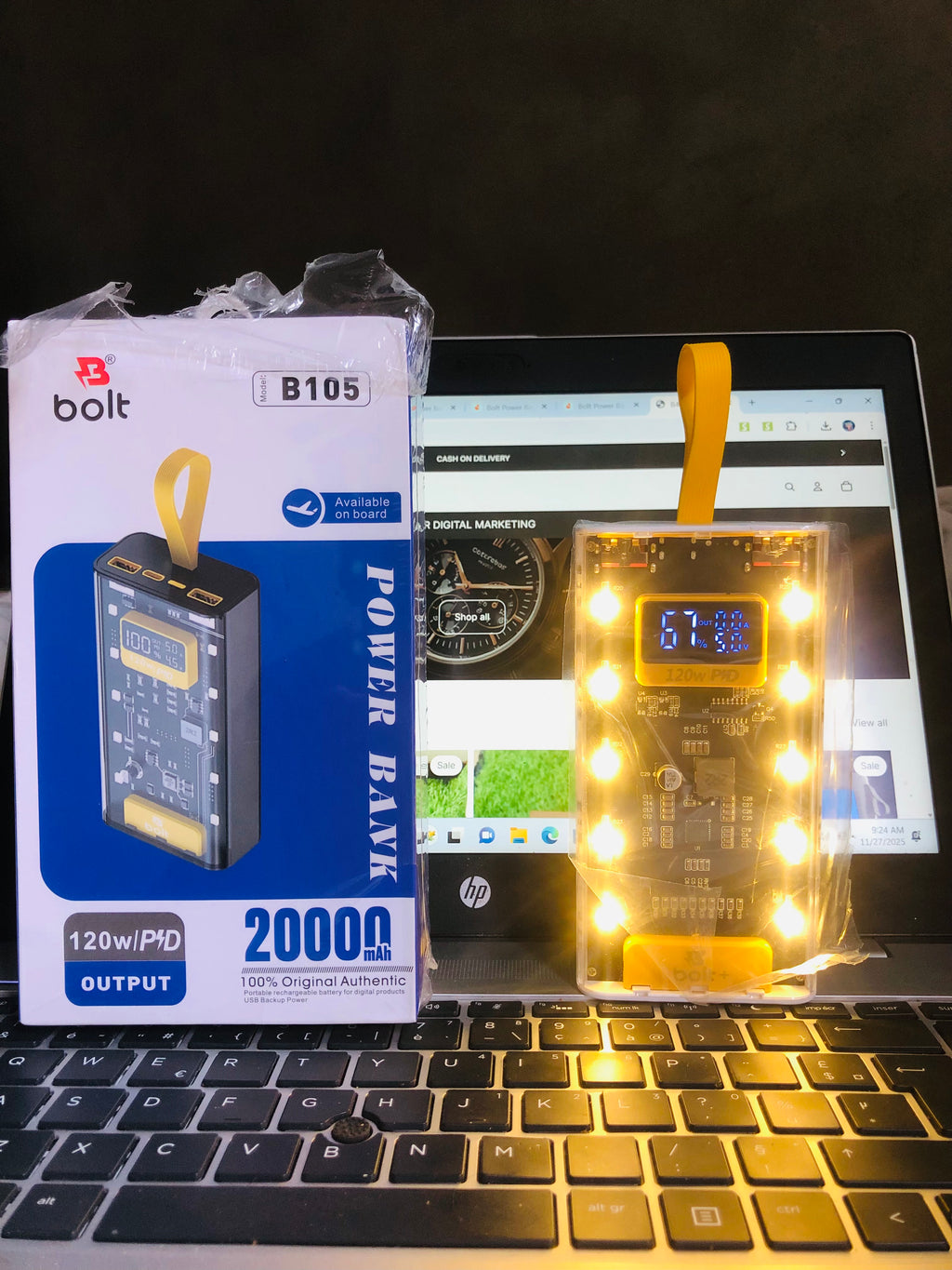 Bolt B105 20000MAH Power Bank Quick Charge Support High Led Lights