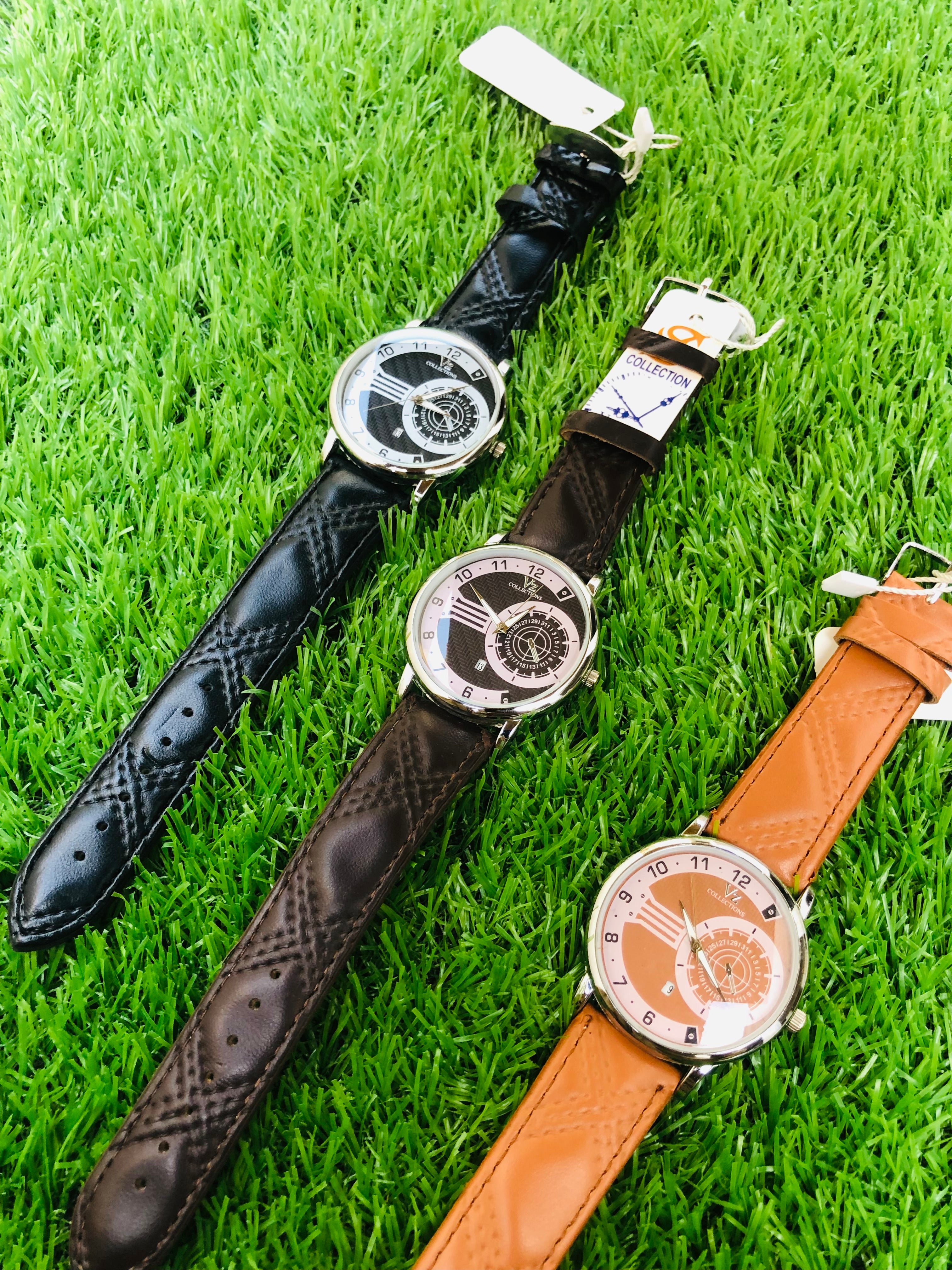 Vz Collections Men's Quartz Watch Leather Belt