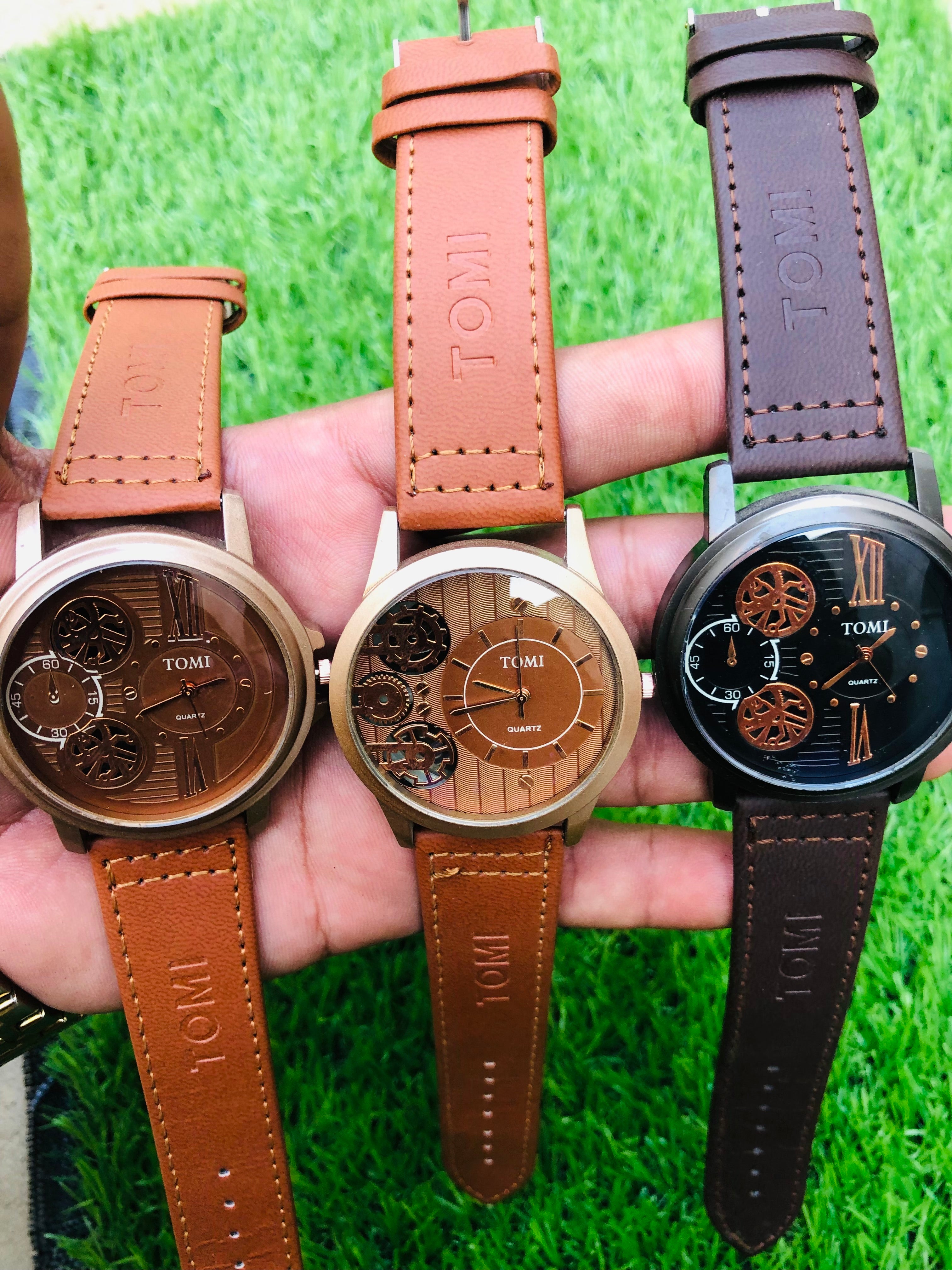 Tomi Collections Men's Quartz Watch Leather Belt