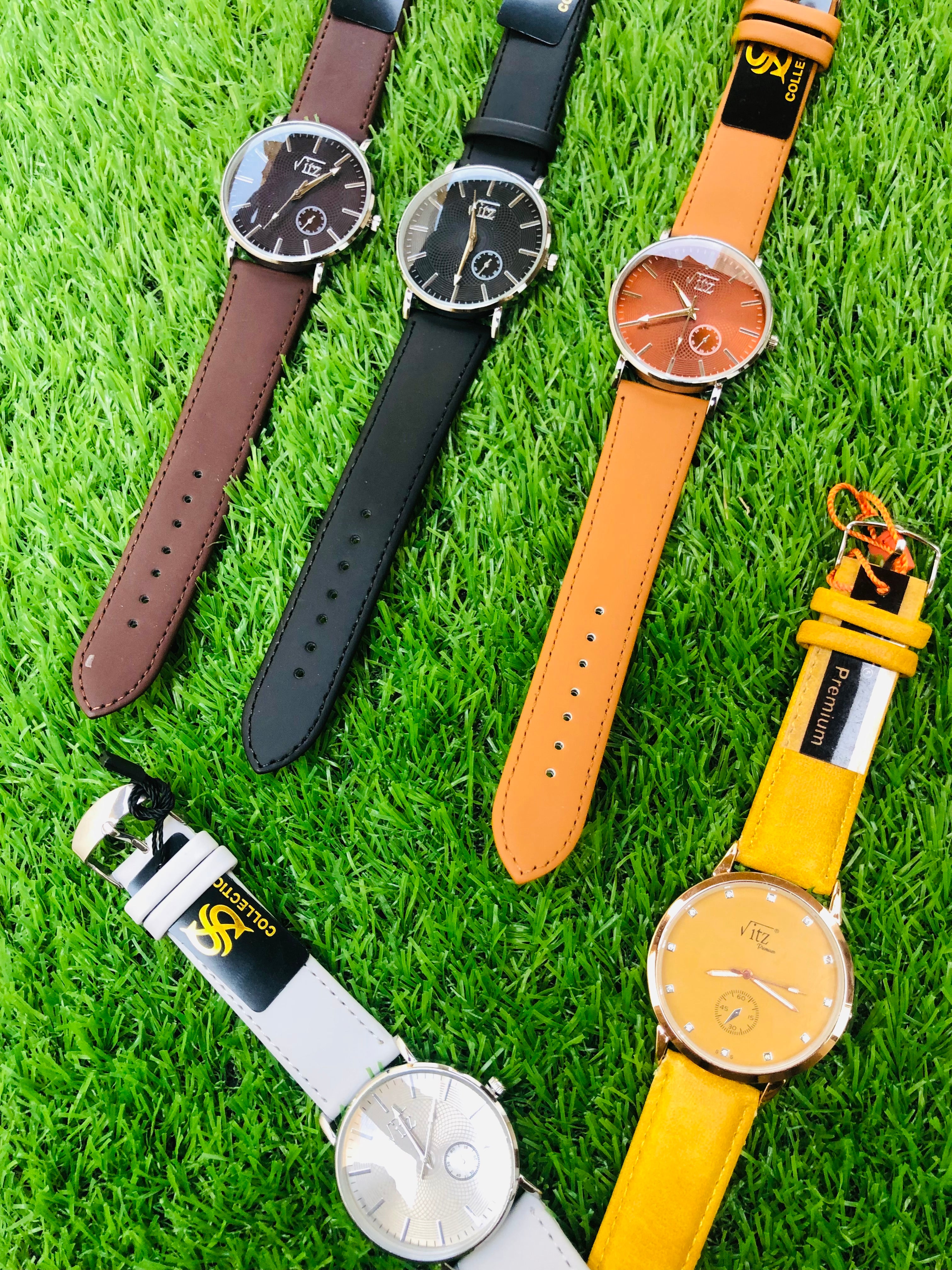 Vz Collections Men's Quartz Watch Leather Belt