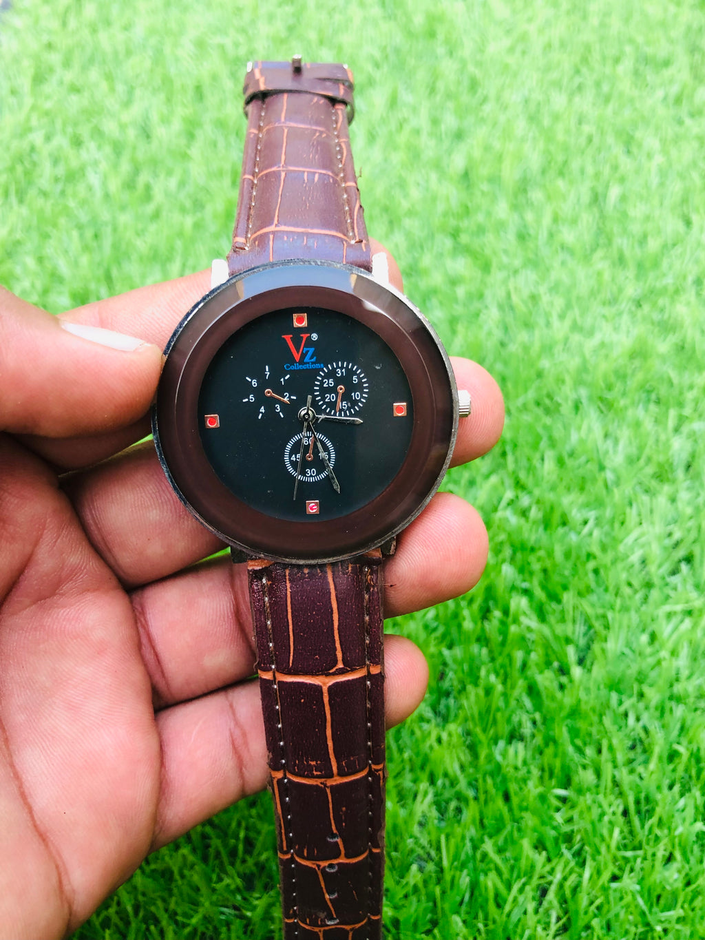 Vz Collections Men's Quartz Watch Leather Belt