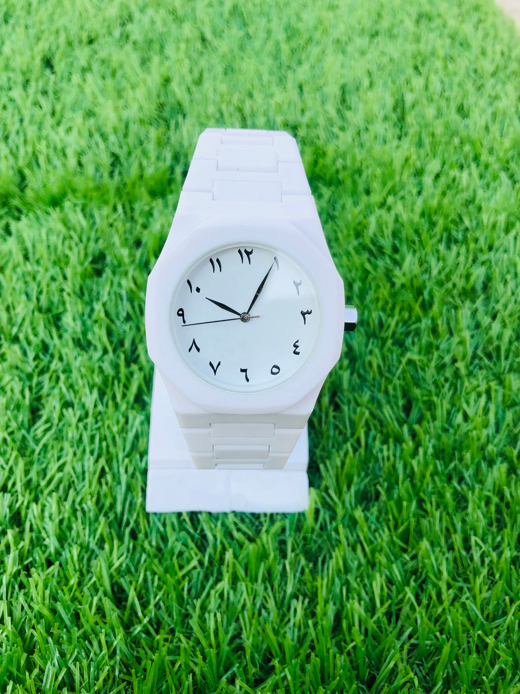 Arabic Aura Watch | Aura Men's Watch with Arabic Numerals Matte Black & White Minimalist Analog Watch | Trending Wristwatch, Black, bracelet | Watch For