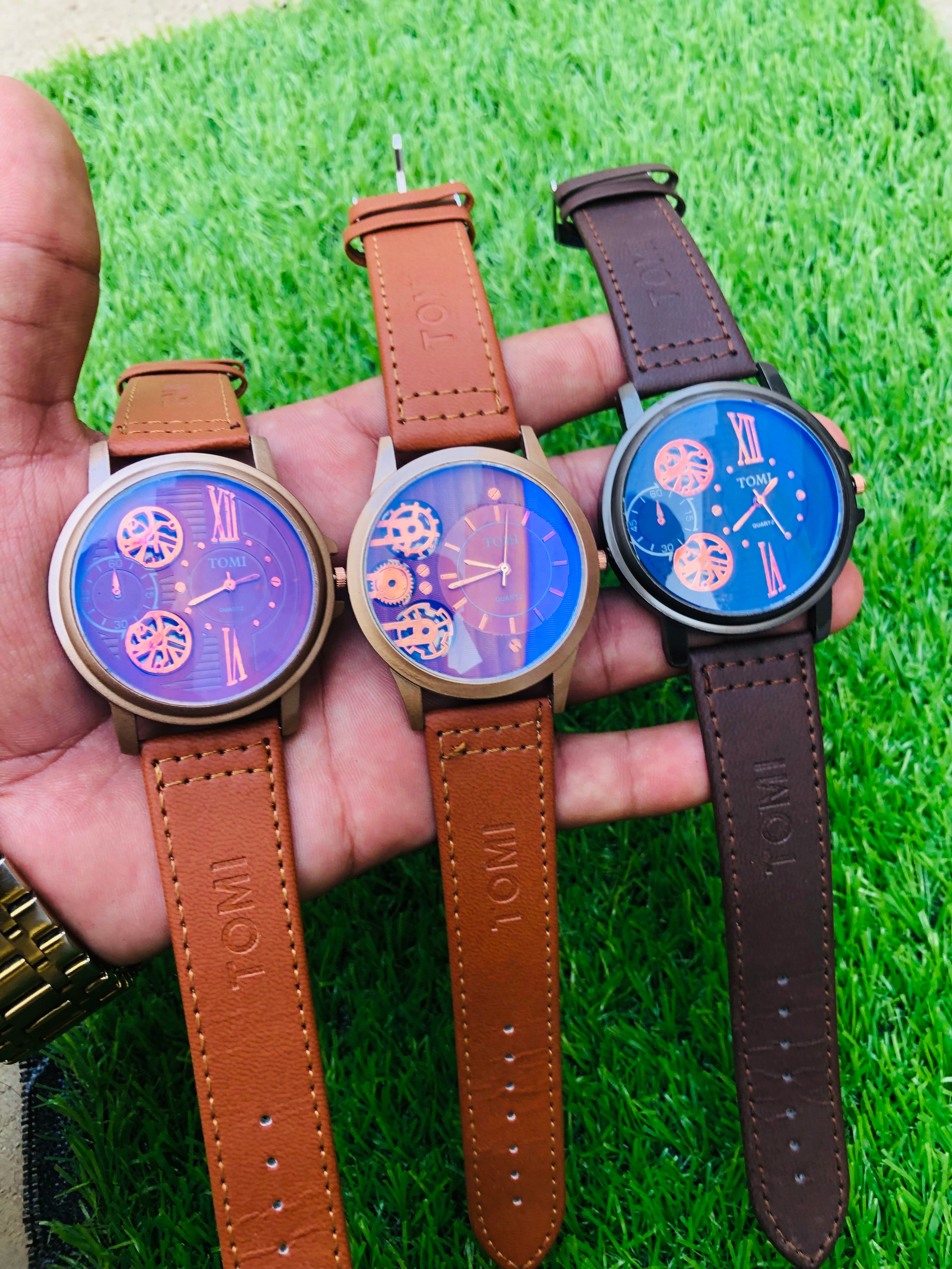 Tomi Collections Men's Quartz Watch Leather Belt