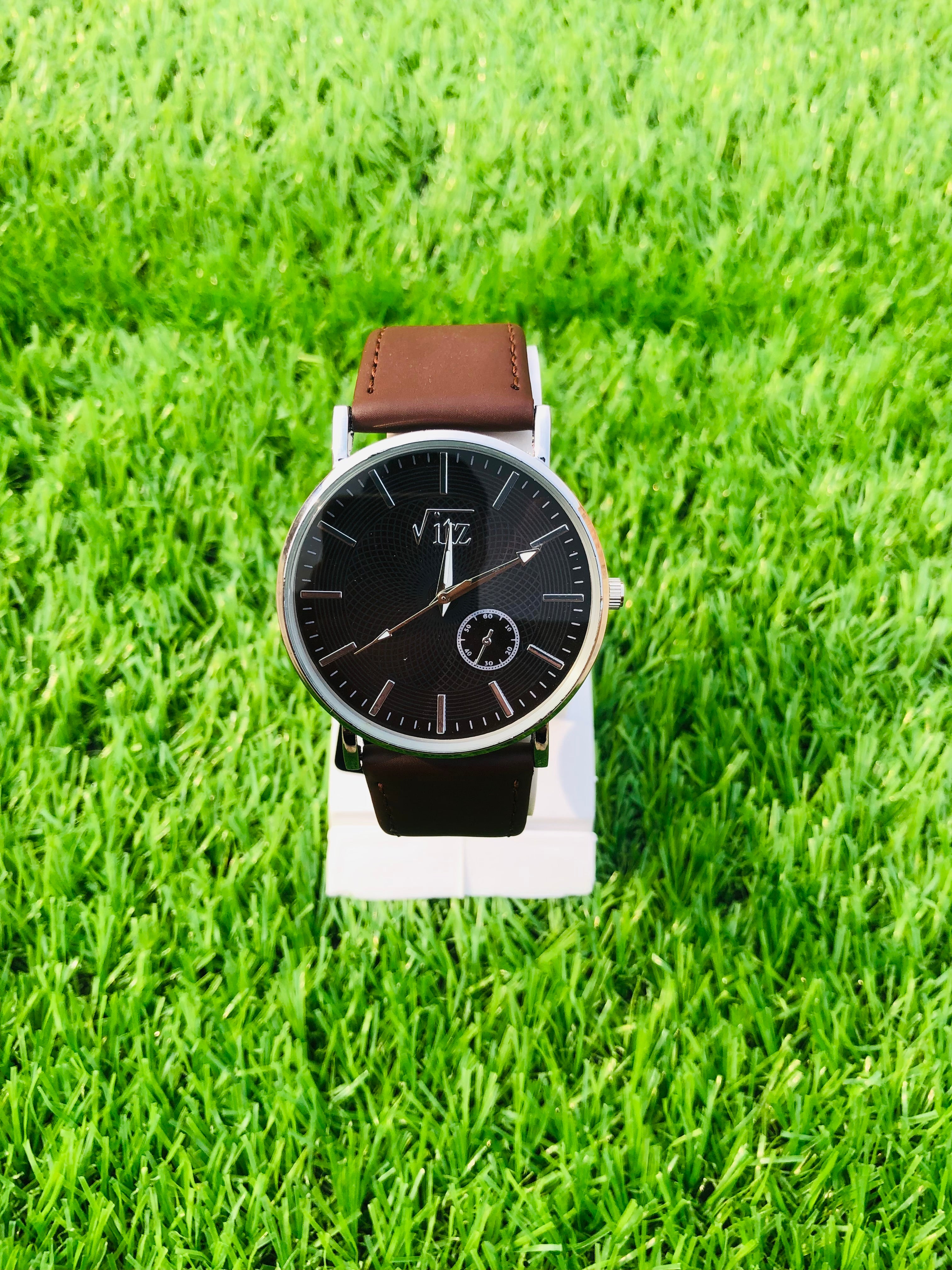 Vz Collections Men's Quartz Watch Leather Belt