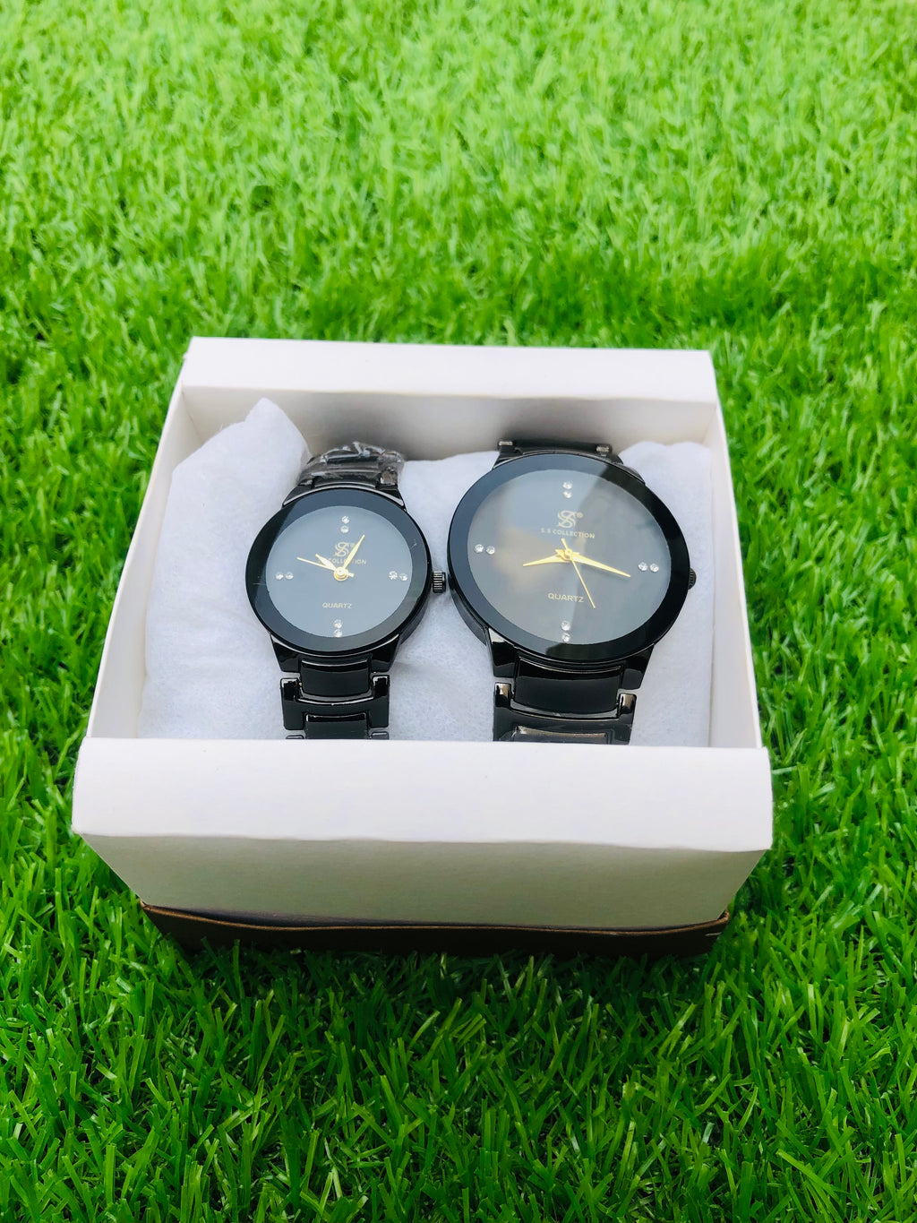 Couple Watches Set for Lovers 2 Pcs Two Tone Quartz Wristwatches for Men And Women