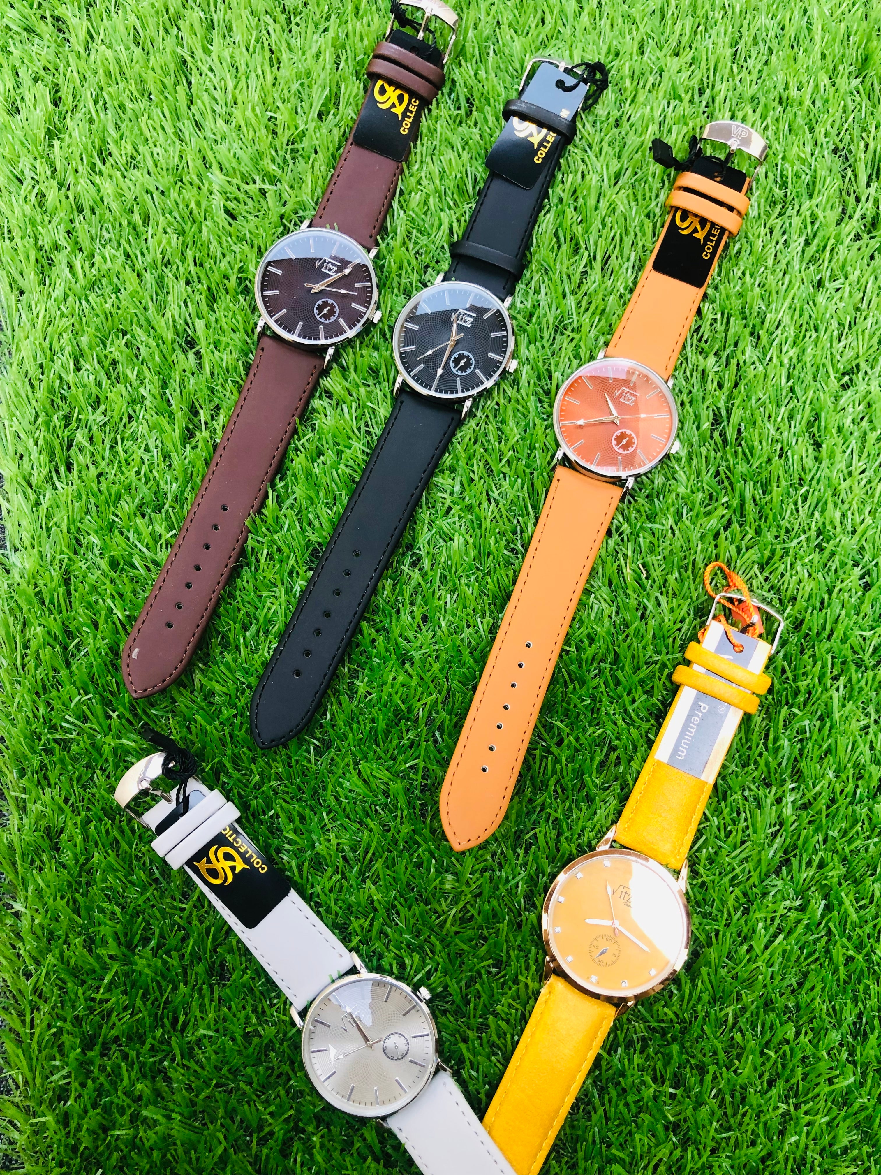 Vz Collections Men's Quartz Watch Leather Belt