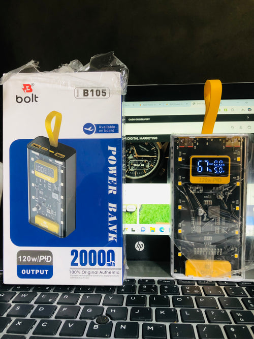 Bolt B105 20000MAH Power Bank Quick Charge Support High Led Lights