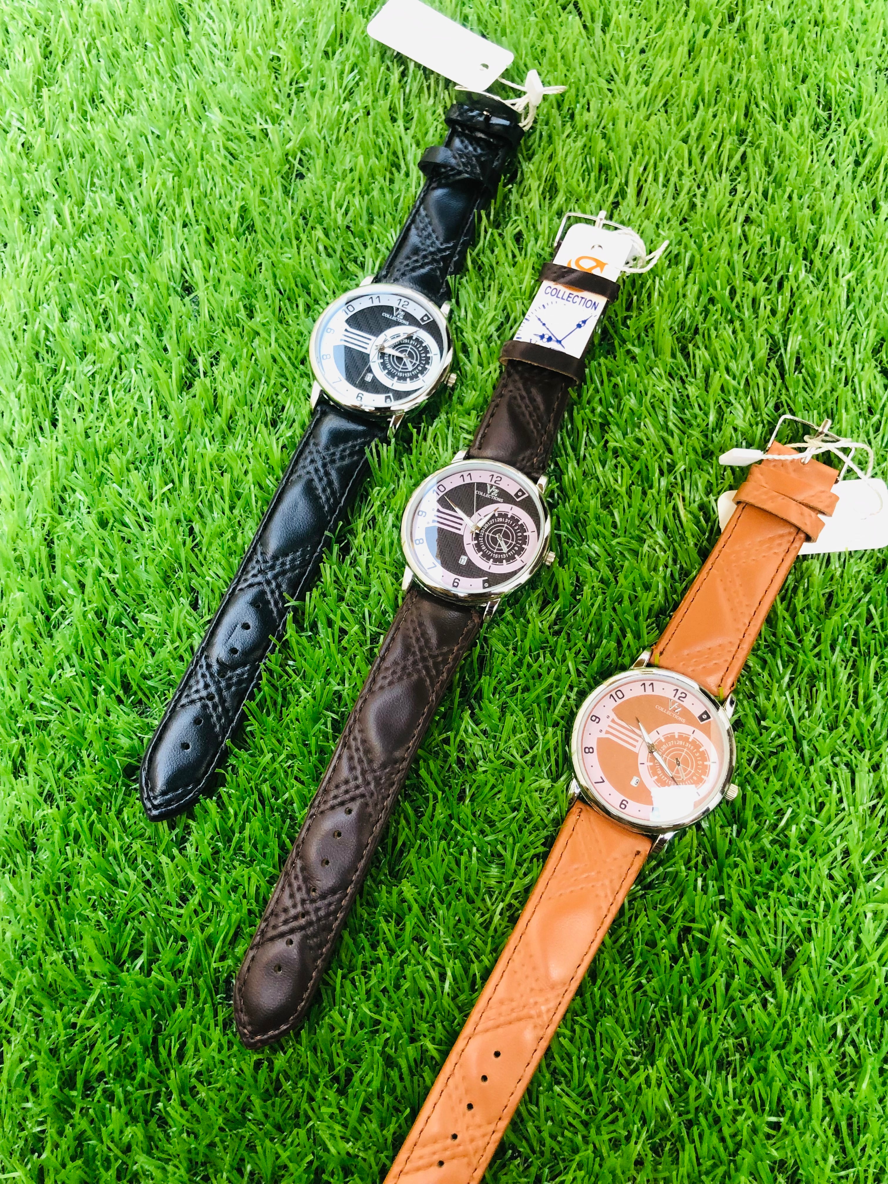 Vz Collections Men's Quartz Watch Leather Belt