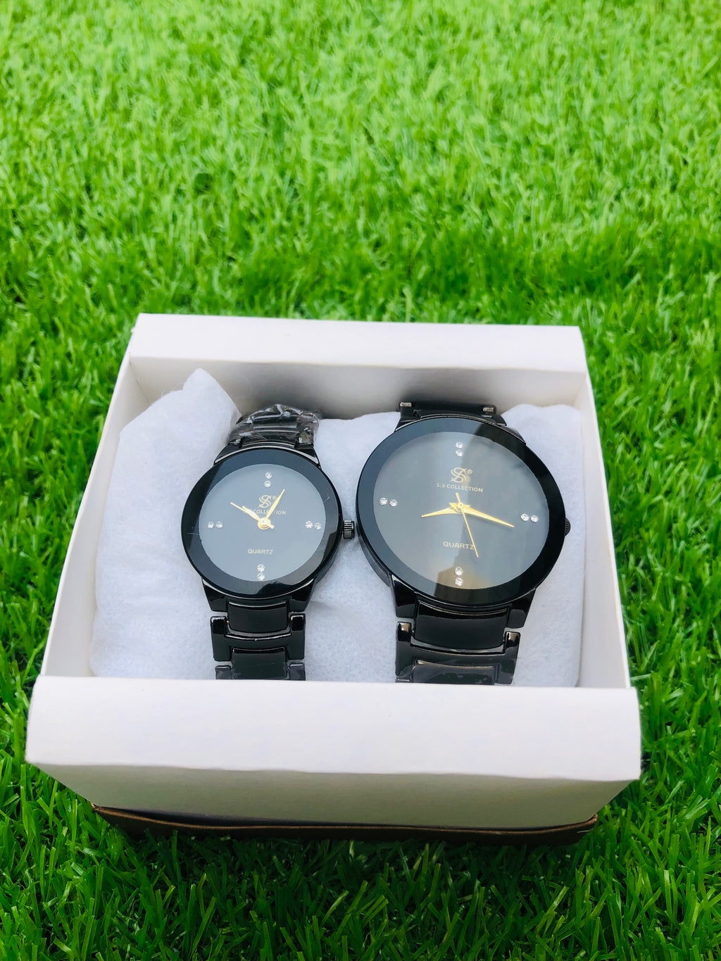 Couple Watches Set for Lovers 2 Pcs Two Tone Quartz Wristwatches for Men And Women